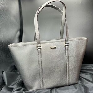 Kate Spade Metallic Gray Tote Bag